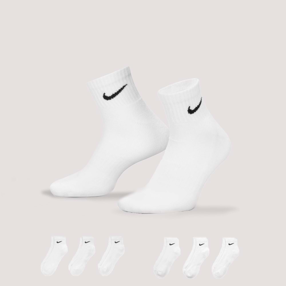 Nike Everyday SX7666-100 Cotton Antreman Çorabı 38-42 BEYAZ