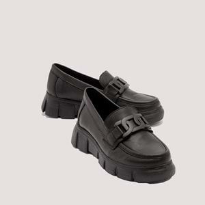 Mammamia 3165 Kadın Deri Casual Ayakkabı - Siyah - 37